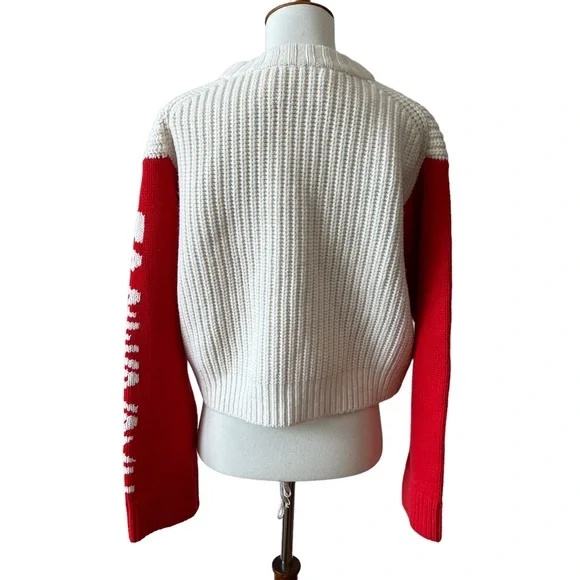 ❤️SOLD❤️ TORY BURCH SPORT MERINO WOOL APRES SKI SWEATER CROP CLASSIC OVERSIZED - Picture 5 of 12